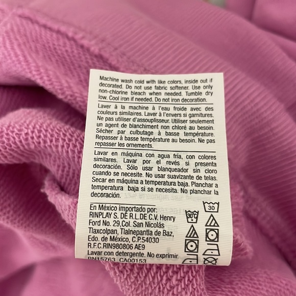 New CHAMPION Pink Violet French Terry Hoodie Logo Floral Front Size Large - Picture 11 of 12